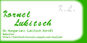 kornel lukitsch business card